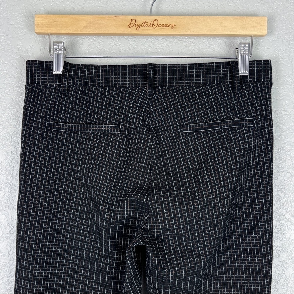 Betabrand Windowpane Print Classic Dress Pant Yoga Pant M Black, Brown, Silver - Picture 6 of 9